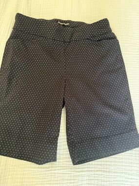 Hilary Radley Black Polka Dot Bermuda Shorts